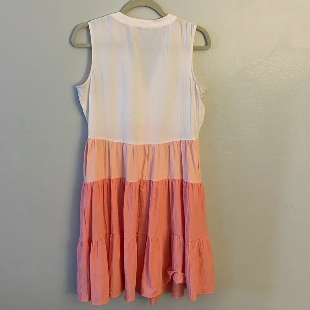 Calvin Klein Dress Rayon Ombre Orange Coral size 4 - Picture 6 of 7